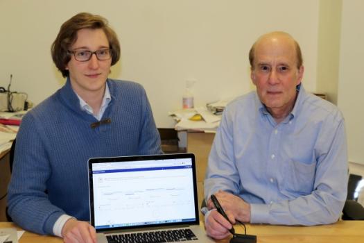 William Souillard-Mandar ’12, MEng ’15 (left); Professor Randall Davis; and their team have created a fast, inexpensive way to improve cognitive testing.