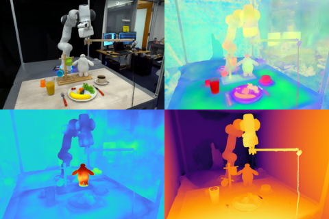 Feature Fields for Robotic Manipulation (F3RM) enables robots to interpret open-ended text prompts using natural language, helping the machines manipulate unfamiliar objects. The system’s 3D feature fields could be helpful in environments that contain thousands of objects, such as warehouses (Credits: Courtesy of the researchers).