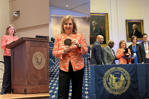 Daniela Rus, Director of CSAIL and MIT EECS Professor, was recently named a co-recipient of the 2024 John Scott Award by the Board of Directors of City Trusts (Credit: Rachel Gordon/MIT CSAIL).